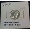 2077. 1944 P Mercury Dime. Gem BU.
