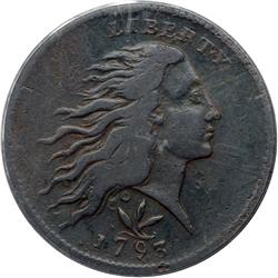 1793 S-9 R2 Wreath Cent with Vine & Bars Edge Device PC