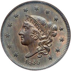 1835 N-15 R2 Head of 1836 NGC graded MS66 Brown