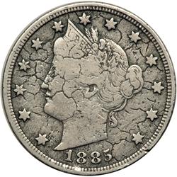 1885 Liberty 5c Sharpness of VG