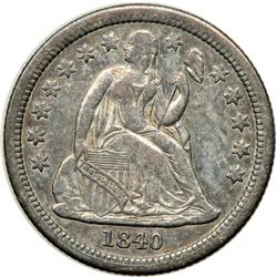 1840 Liberty Seated 10C. Drapery