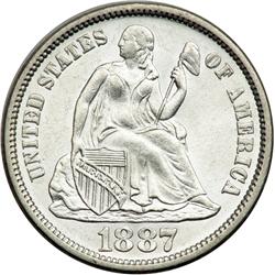 1887 Liberty Seated 10C
