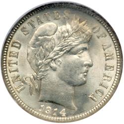 1914 Barber 10C NGC MS64