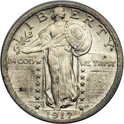 1917 Liberty Standing 25C. Type 2