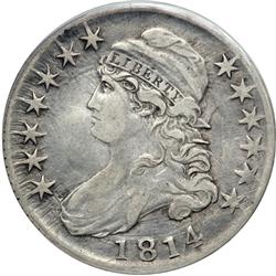 1814 Bust 50C. E Over A in STATES