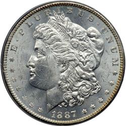 1887/6 Morgan $1 PCGS MS62