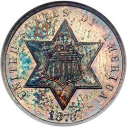 1873 Silver 3C NGC Proof 64