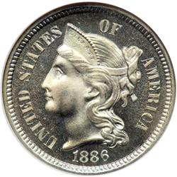 1886 Nickel 3C NGC Proof 66