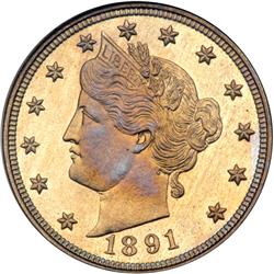 1891 Liberty 5C NGC Proof 66