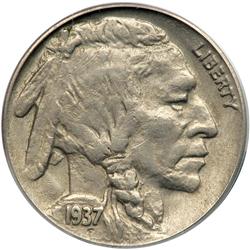 1937-D Buffalo 5C. 3 Legs