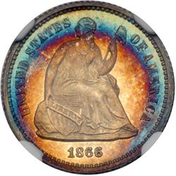 1866 Liberty Seated H10C NGC PF66 CAM