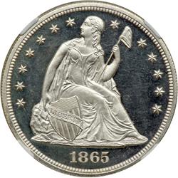 1865 Liberty Seated $1 NGC PF65 UC