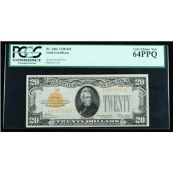 1928, $20 Gold Certificate. PCGS Very Choice New 64PPQ