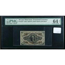 1864, 10c Fractional Currency. Third Issue, red reverse