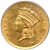 Image 1 : 1856 $1 Gold Indian. Slanting 5