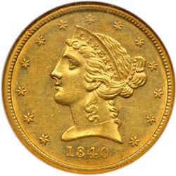 1840 $5 Liberty NGC AU58