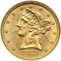 1882 $5 Liberty NGC MS62