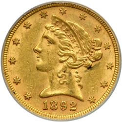 1892 $5 Liberty