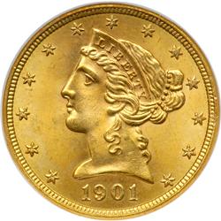 1901-S $5 Liberty NGC MS66