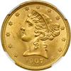 Image 1 : 1907-D $5 Liberty NGC MS65