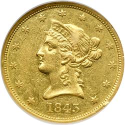 1843-O $10 Liberty NGC AU55