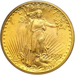 1907 $20 St. Gaudens. Flat Relief