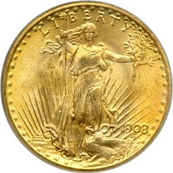 1908 $20 St. Gaudens. No Motto