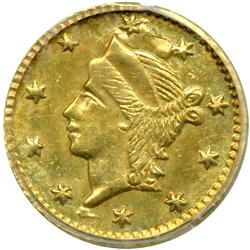 1855 Quarter Dollar Round. Breen and Gillio-226. Rarity 5. PCGS MS63