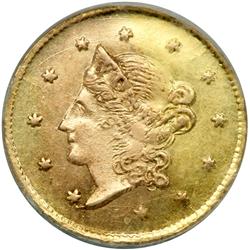 1855 Half Dollar Round. Breen and Gillio-405. Rarity 5. NGC MS62