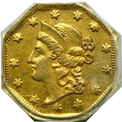 1854 Dollar Octagonal. Breen and Gillio-504. Low Rarity 5. PCGS AU55