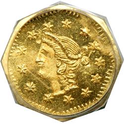 1870 Quarter Dollar Octagonal. PCGS MS64