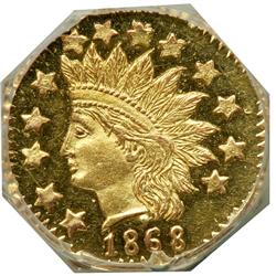  1868  Half Dollar Octagonal. Breen and Gillio-961. Rarity 7. NGC MS63