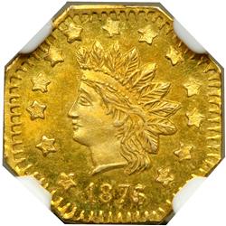 1876/5 Dollar Octagonal. NGC MS65