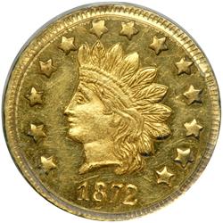 1872 Dollar Round. Breen and Gillio-1207. Rarity 4. PCGS MS62