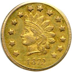 1872 Dollar Round. Breen and Gillio-1207. Rarity 4. PCGS AU58