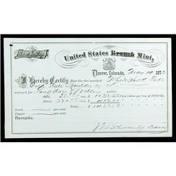 Memorandum of Gold and Silver- J. Schirmer by Davis