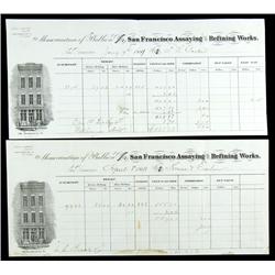 Two Memorandums of Gold Bullion- San Francisco Assaying and Refining Works- Assayers