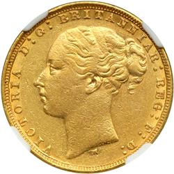 Australia. Sovereign, 1881-M. NGC AU50