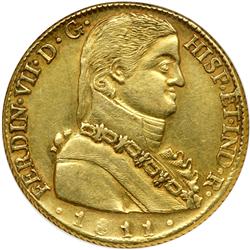 Chile. 8 Escudos, 1811-FJ (Santiago). NGC AU55