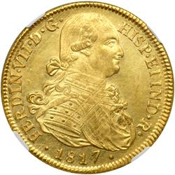 Chile. 8 Escudos, 1817-So FJ. NGC MS61