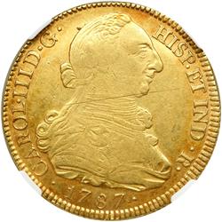 Colombia. 8 Escudos, 1787-P SF. NGC VF35