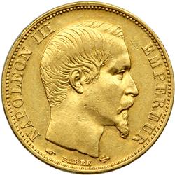 France. 20 Francs, 1859-A. VF