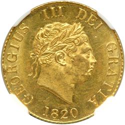 Great Britain. Half Sovereign, 1820. NGC MS62