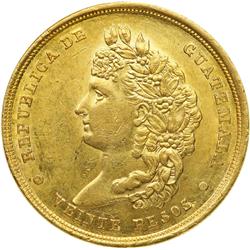 1064- Guatemala. 20 Pesos, 1878 F