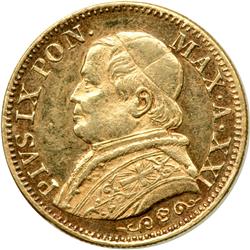 Italian States - Papal/Roman States. 5 Lire, 1866-R. NGC MS61