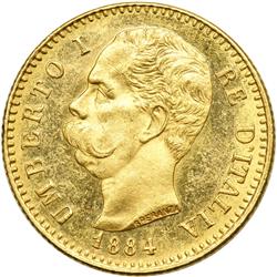 Italy. 20 Lire, 1884-R. NGC MS63