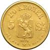Image 2 : Norway. 5 Species - 20 Kroner, 1874. PCGS EF40