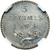 Image 2 : France. Pattern 5 Decimes, L'AN 8-A (1799). NGC AU58