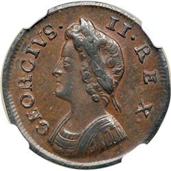 Great Britain. Farthing, 1736. NGC AU55