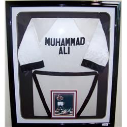 MUHAMMAD ALI Handsigned custom framed ROBE from the Lifetime, Personal Collection of Mr.& Mrs. Ellen